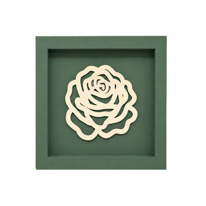 Holz Bilderrahmen 3D Rose in verschiedenen Farben