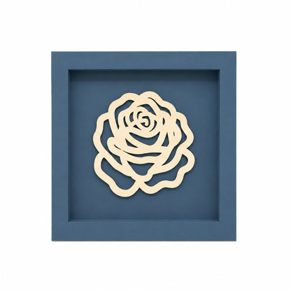 Holz Bilderrahmen 3D Rose in verschiedenen Farben