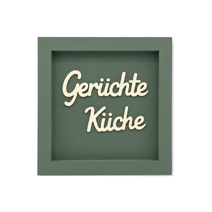 Holz Bilderrahmen "Gerüchte Küche" in verschiedenen Farben