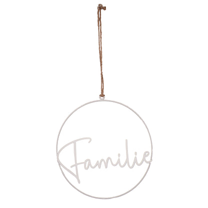 Metall-Aufhänger mit Schriftzug Familie 25cm
