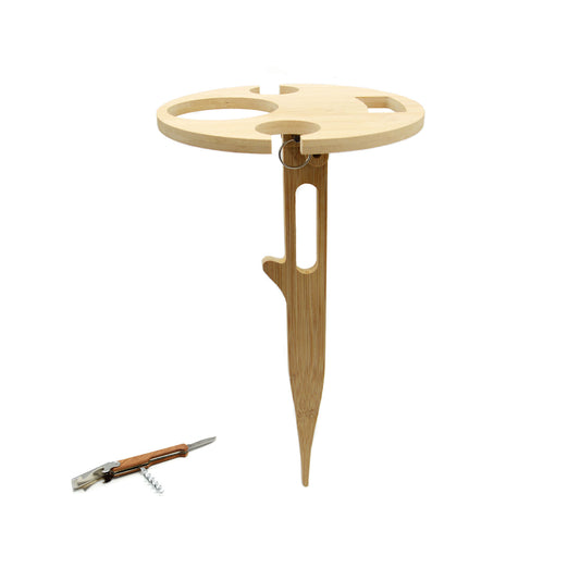Weintisch klappbar Outdoor aus Bambus