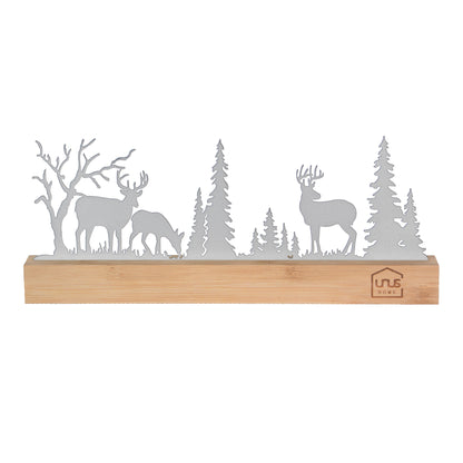 Aufsteller Wald mit 3 Hirschen Silhouette