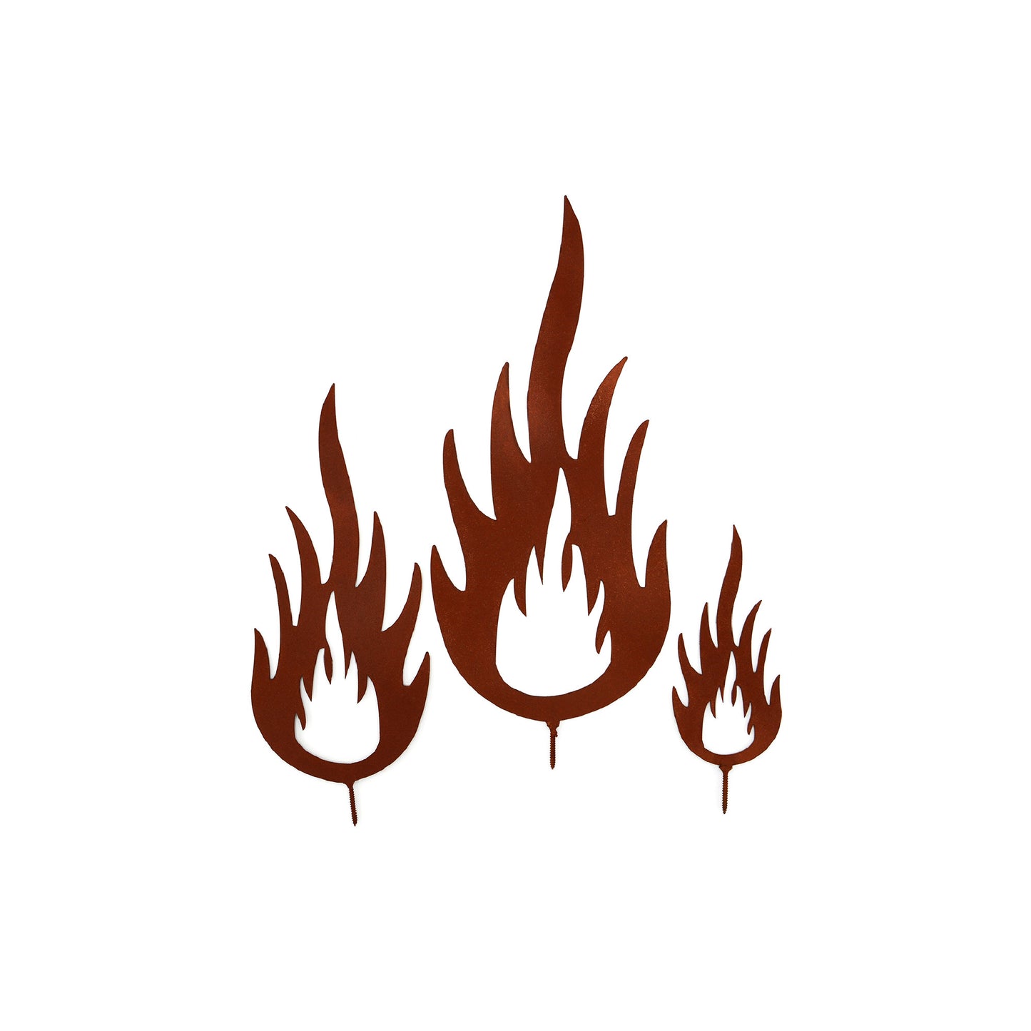 Gartenstecker Rost Flammen zum Schrauben 3er Set