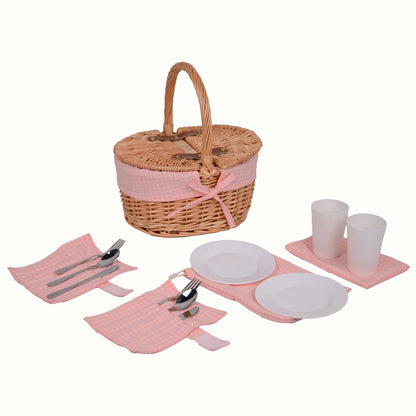 Picknickkorb Kinder Oval mit Ausstattung für 2 Personen