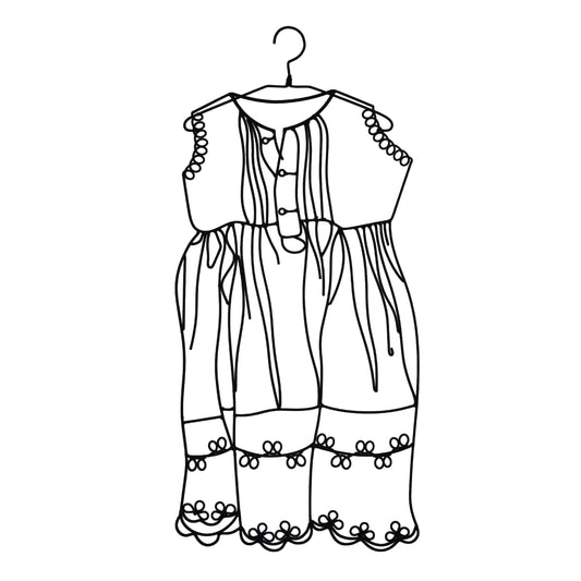 Metallkunst Kleid zum hängen in schwarz