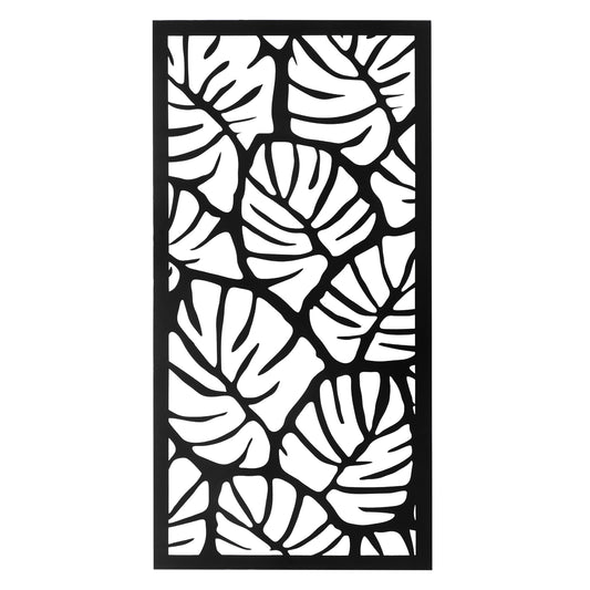 Metallbild Palmenblätter mit Haken in schwarz