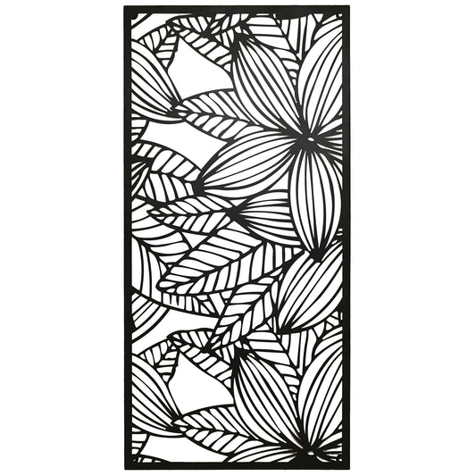 Metallbild Blumen mit Haken in schwarz