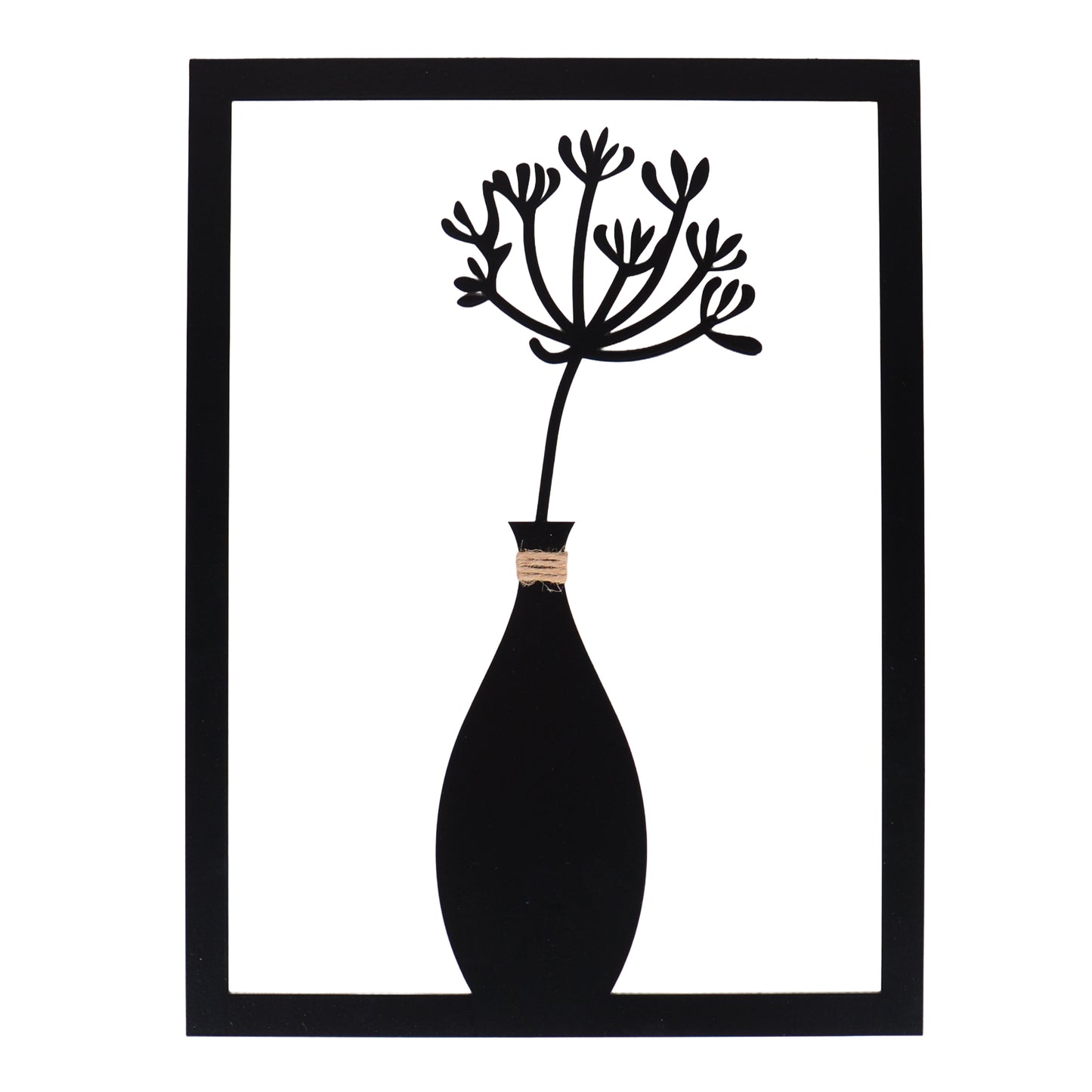 Wandbild Blumenvase Mila Metall groß schwarz