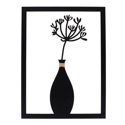 Wandbild Blumenvase Mila Metall groß schwarz