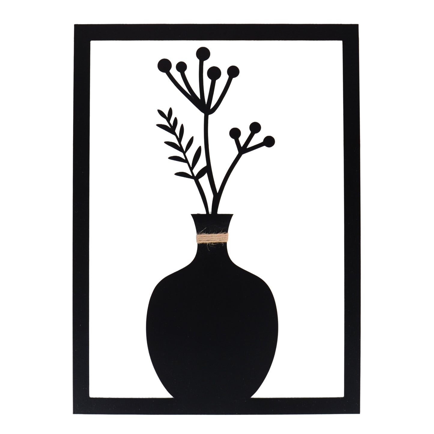 Wandbild Blumenvase Mila Metall groß schwarz