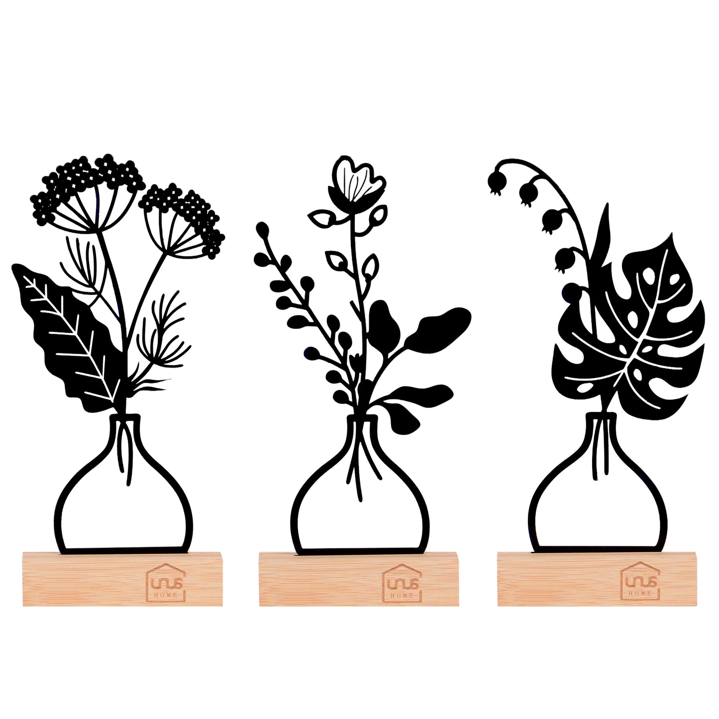 Aufsteller Blumenvase Silke schwarz