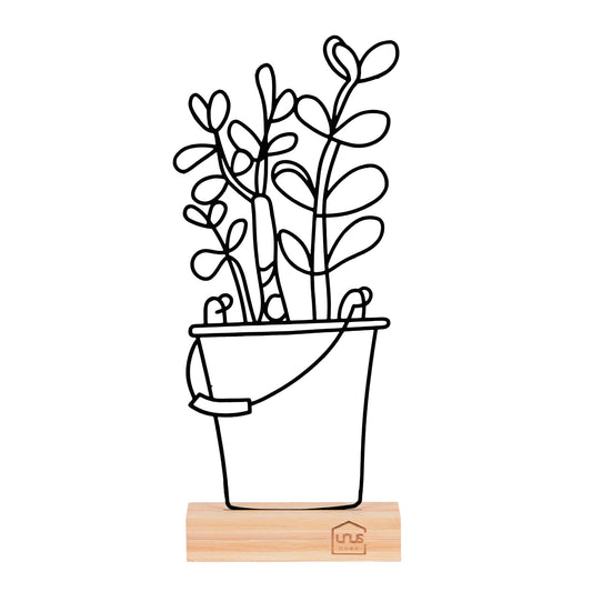 Aufsteller Eimer mit Blumen schwarz