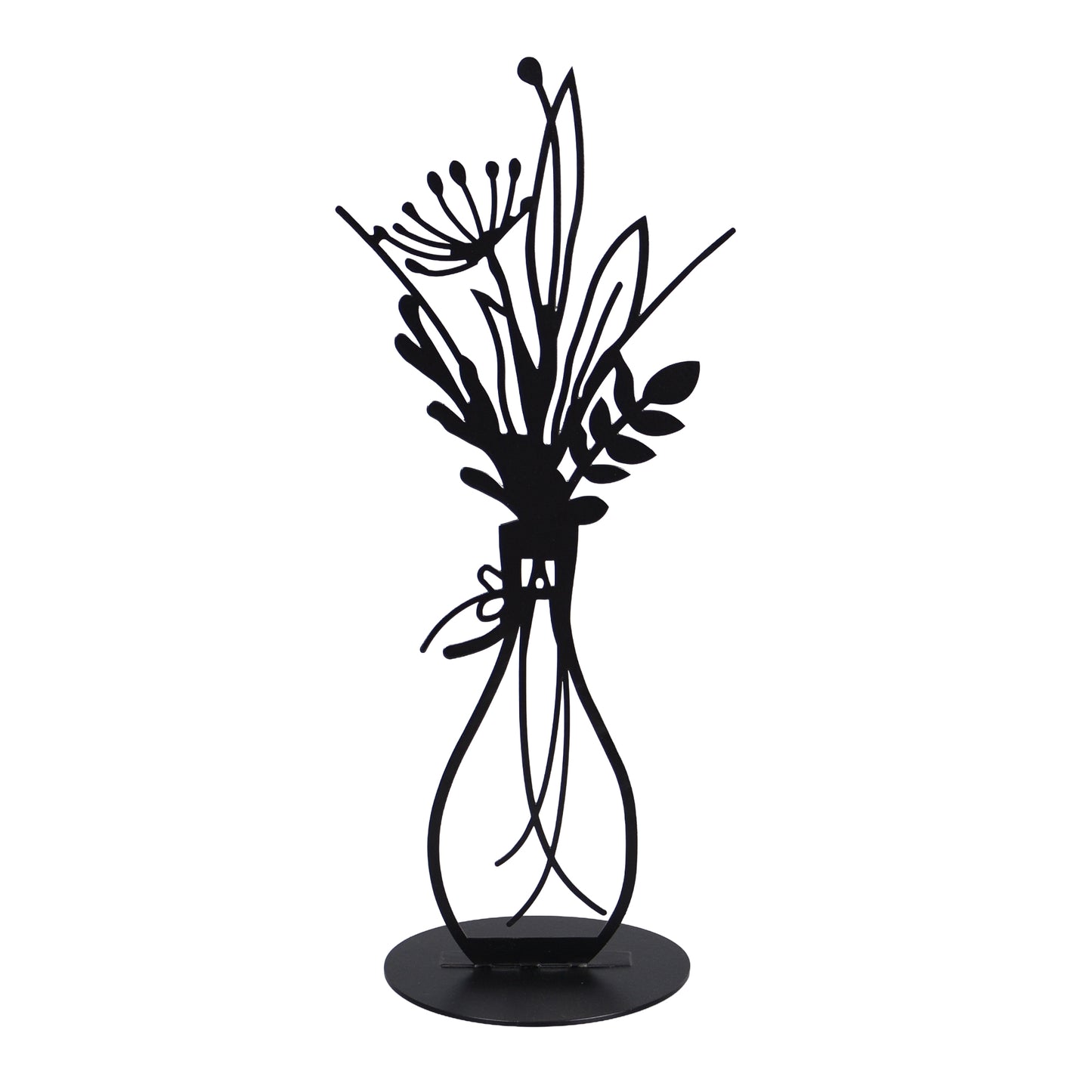 Aufsteller Blumenvase Metall schwarz