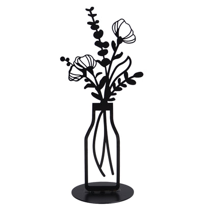Aufsteller Blumenvase Metall schwarz