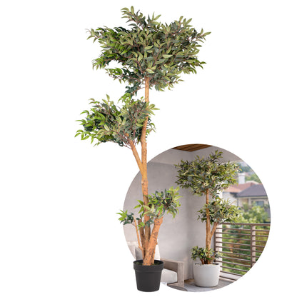 Kunstpflanze Ficus Ruscus Echtholzstamm in verschiedenen Größen