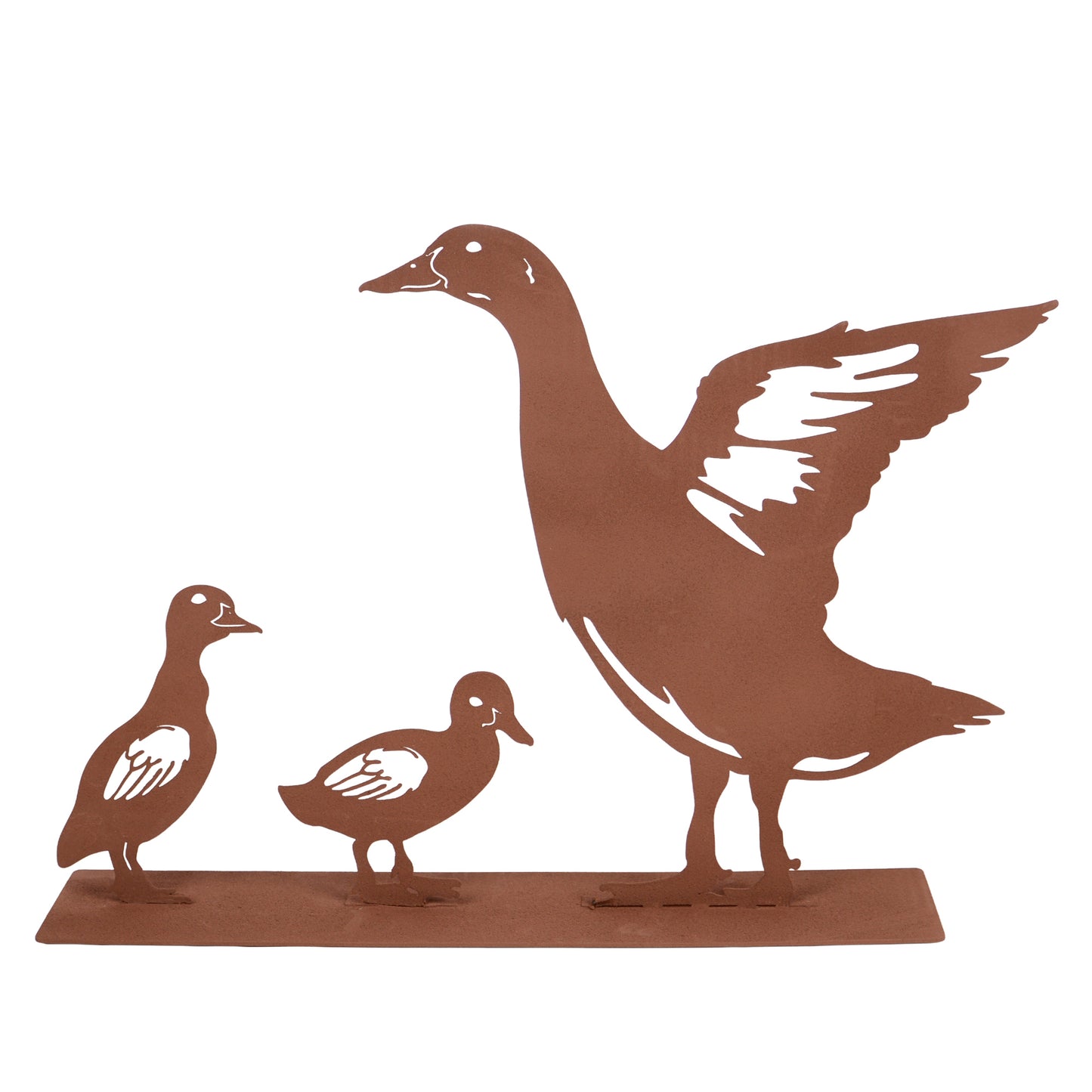 Aufsteller Entenfamilie Rost