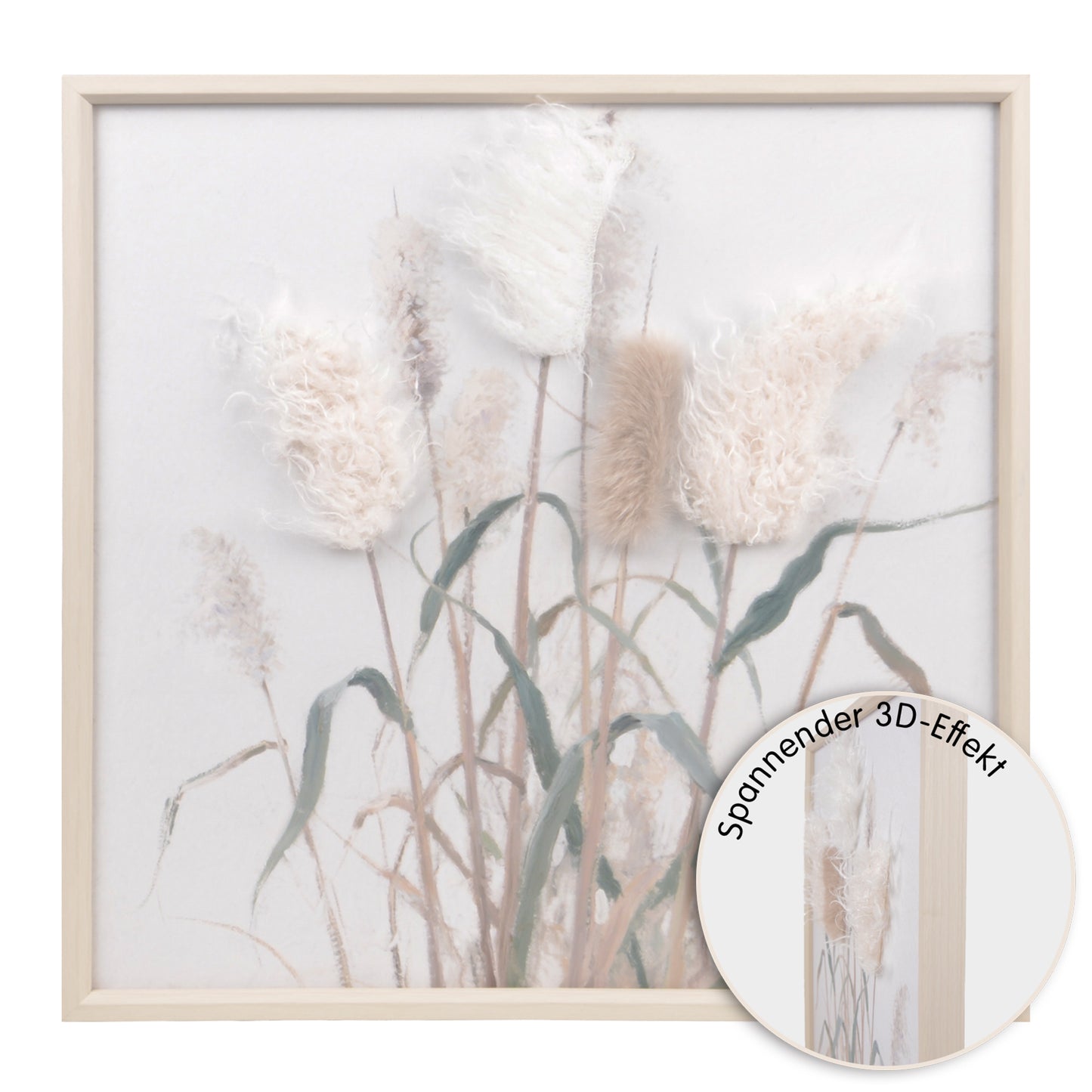 Wall Art 3D Hairfusion Schilfrohr Design B 60x60