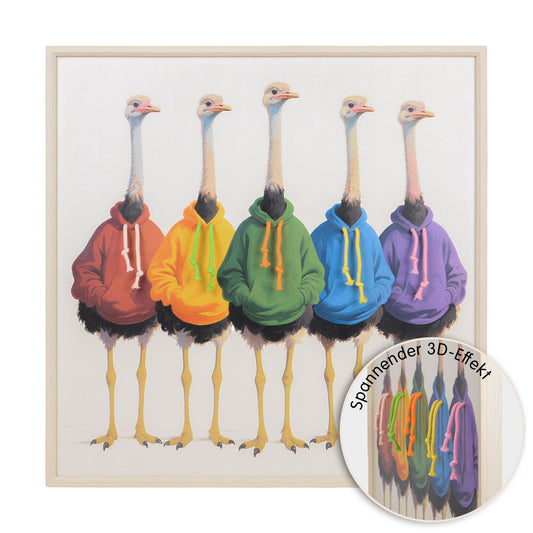 Wall Art 3D Hairfusion Sträuße mit bunten Hoodies 80x80