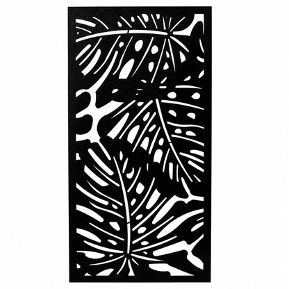 Metall Wandbild Monstera schwarz 120x60cm