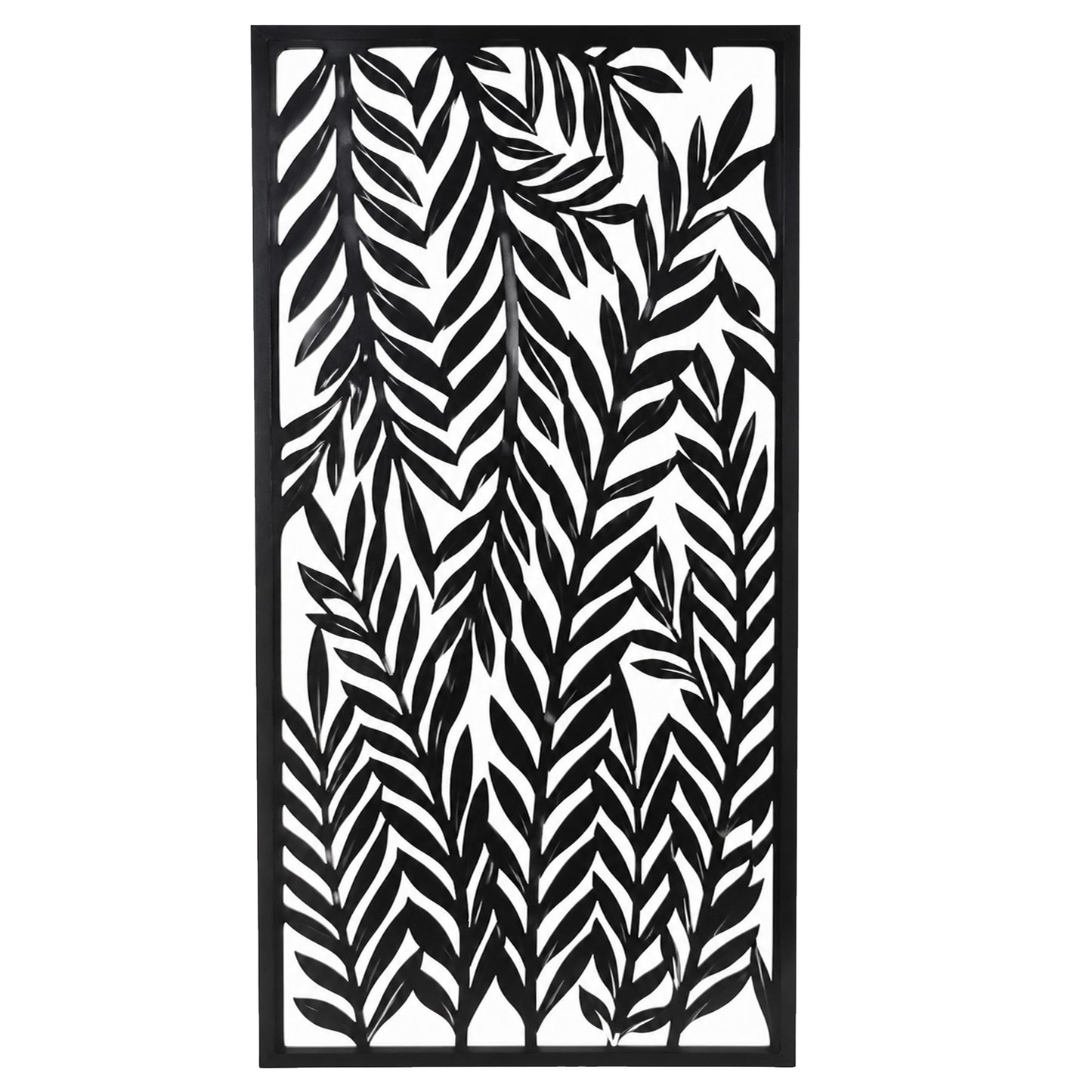 Metall Wandbild Palmblätter schwarz 120x60cm
