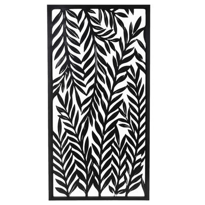Metall Wandbild Palmblätter schwarz 120x60cm