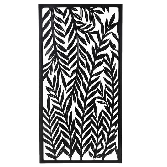 Metall Wandbild Palmblätter schwarz 120x60cm