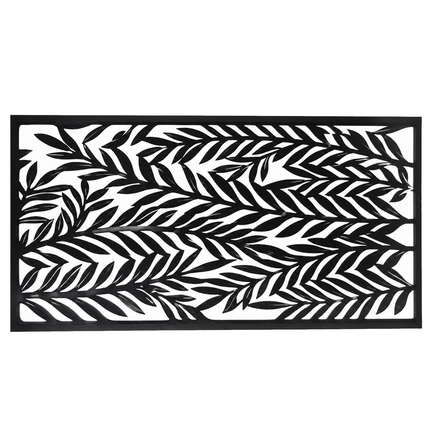Metall Wandbild Palmblätter schwarz 120x60cm