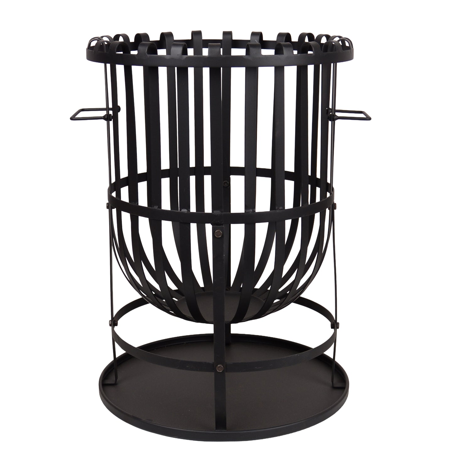 Feuerkorb Roko aus Metall schwarz mit Ascheschale Ø 46 cm