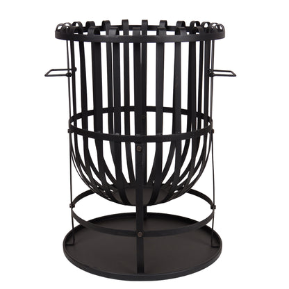 Feuerkorb Roko aus Metall schwarz mit Ascheschale Ø 46 cm