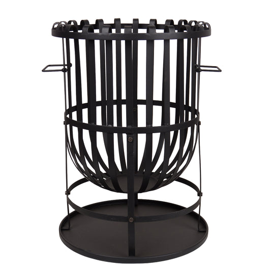 Feuerkorb Roko aus Metall schwarz mit Ascheschale Ø 46 cm