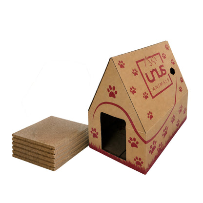 Katzenhaus Pappe Madame Miez inkl. 6 Kratzbretter