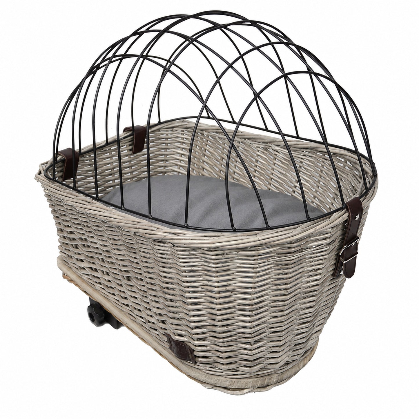 Fahrradkorb Weide Haustier für hinten oval mit Gitter