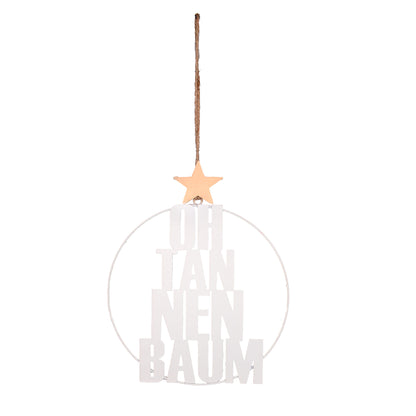 Metall-Aufhänger mit Schriftzug OH Tannenbaum 25cm