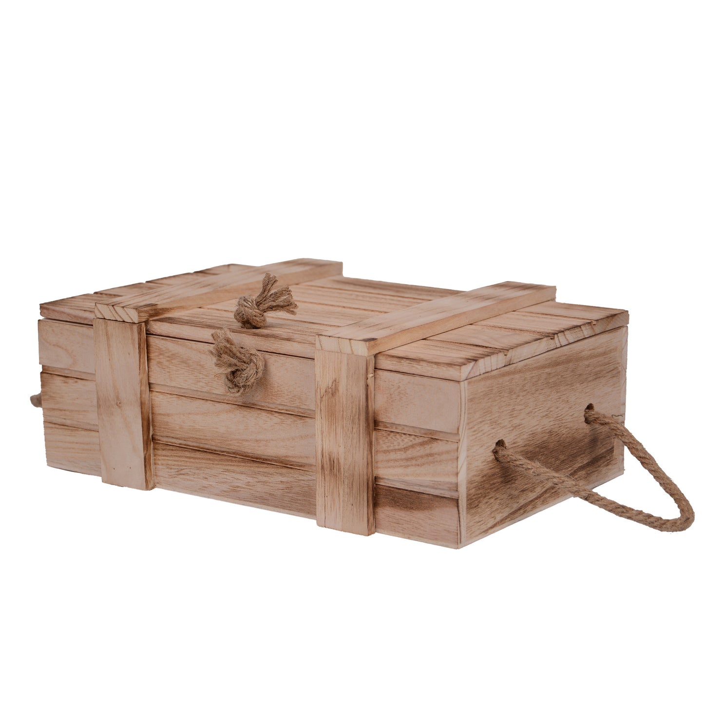 Holzkiste mit Deckel - groß, klein oder im 2er Set aus geflammtem Holz