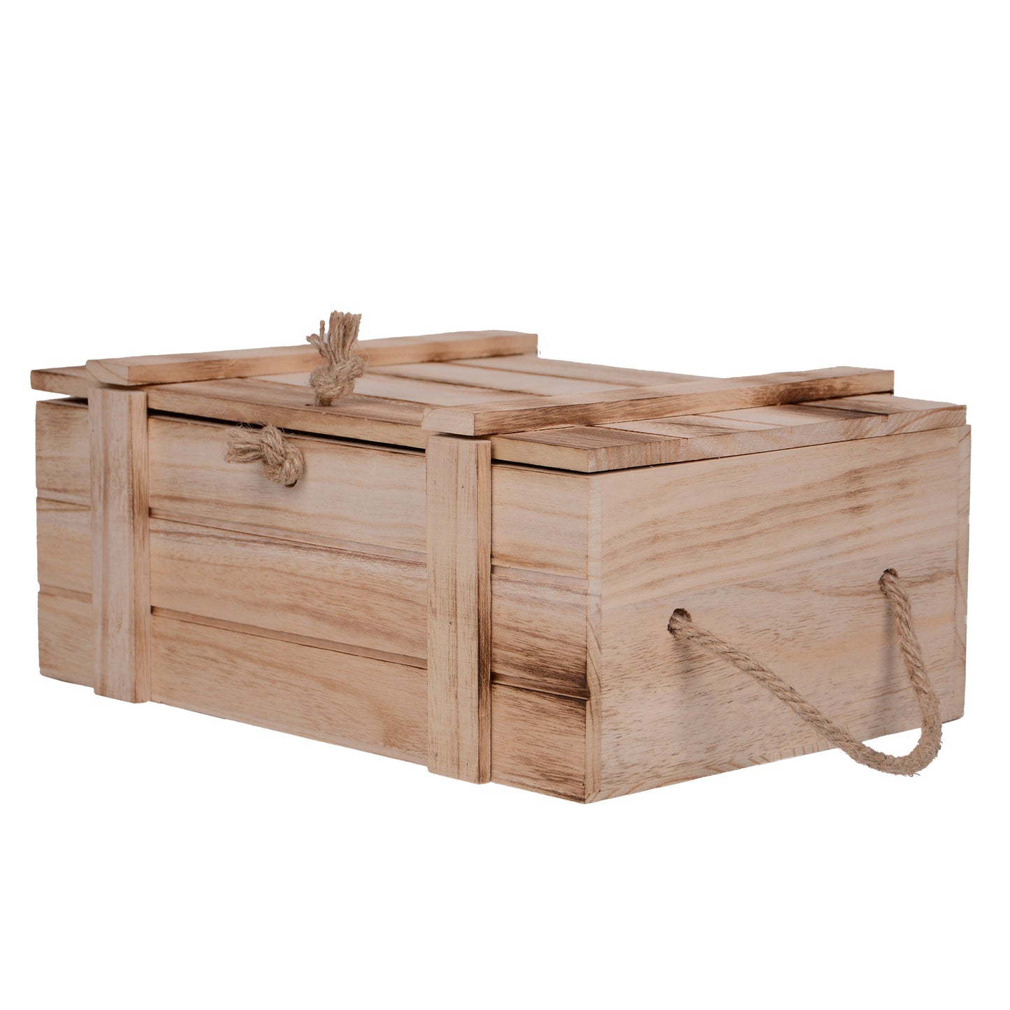 Holzkiste mit Deckel - groß, klein oder im 2er Set aus geflammtem Holz