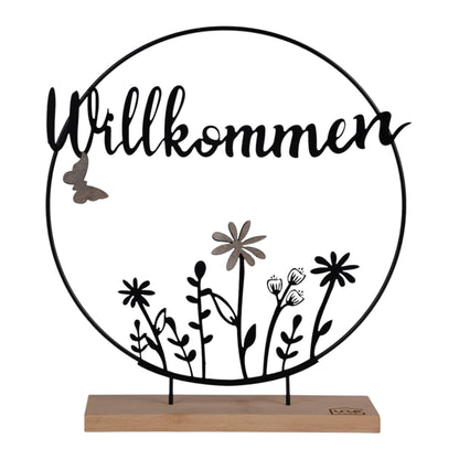 Aufsteller Willkommensschild, in Schwarz oder Weiß