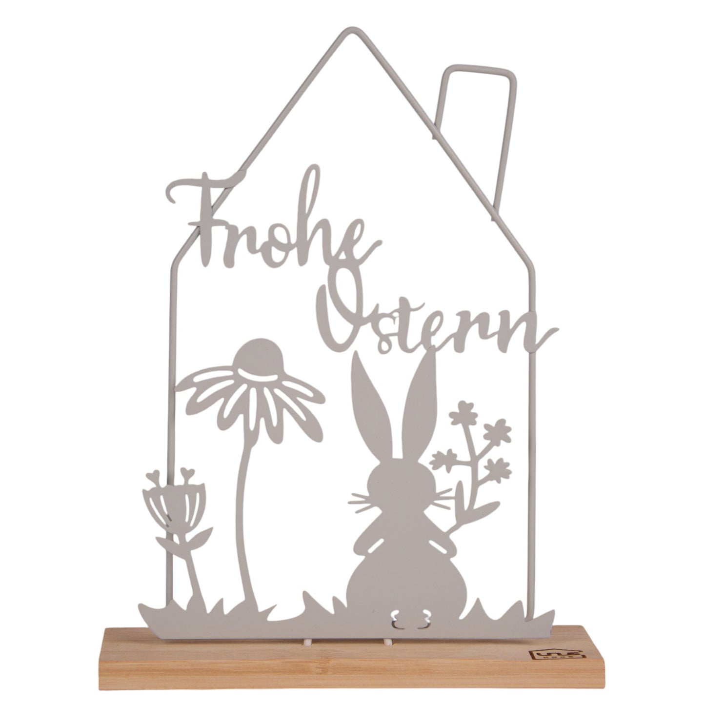 Aufsteller Silhouette Haus mit Hasen Frohe Ostern