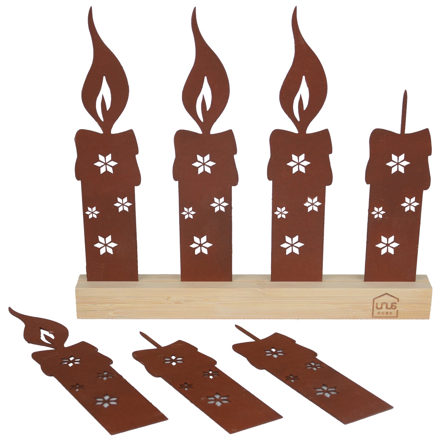 Adventskerzen-Aufsteller im Rostdesign