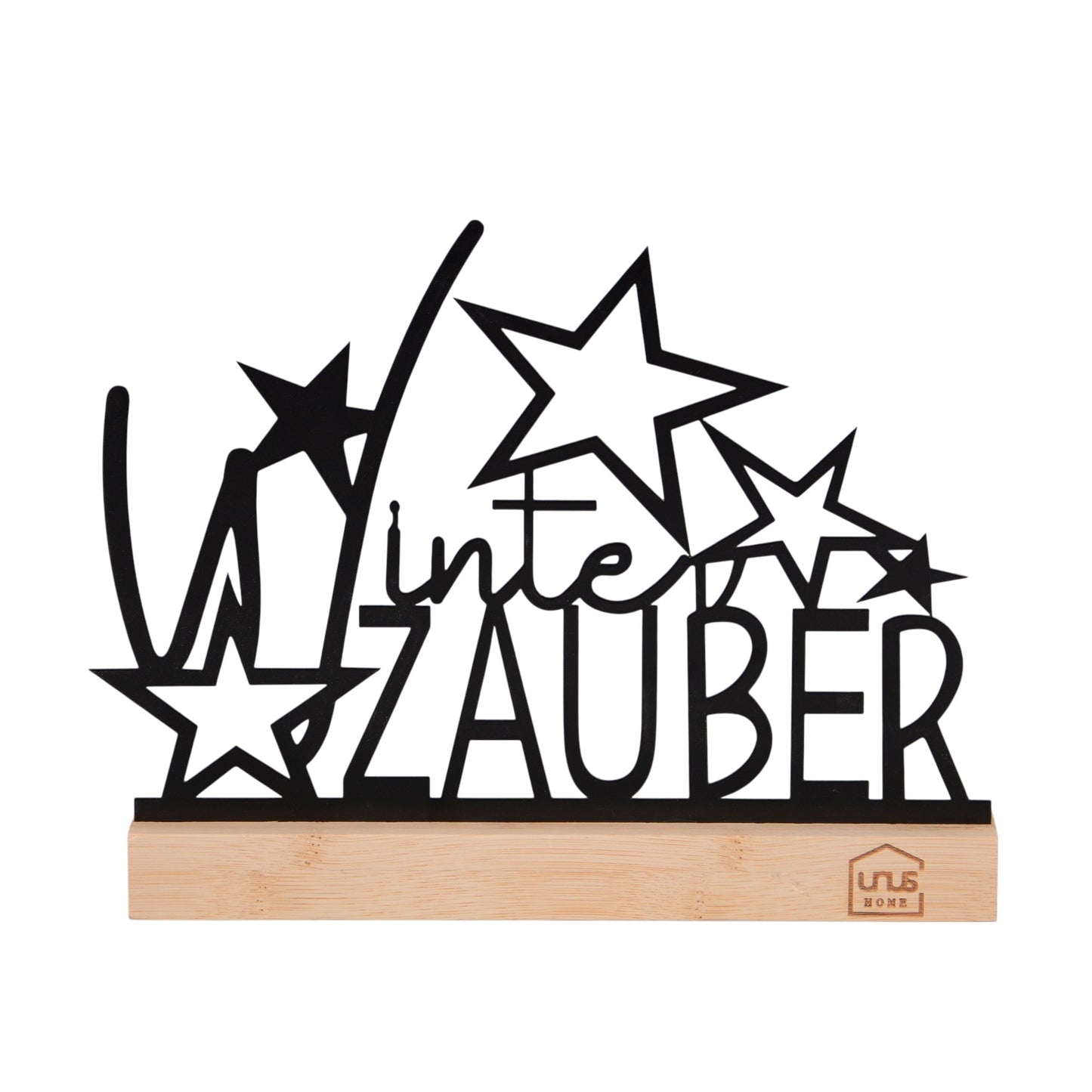 Aufsteller "Winter Zauber" mit Sternen in schwarz oder weiß