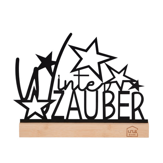 Aufsteller "Winter Zauber" mit Sternen in schwarz oder weiß