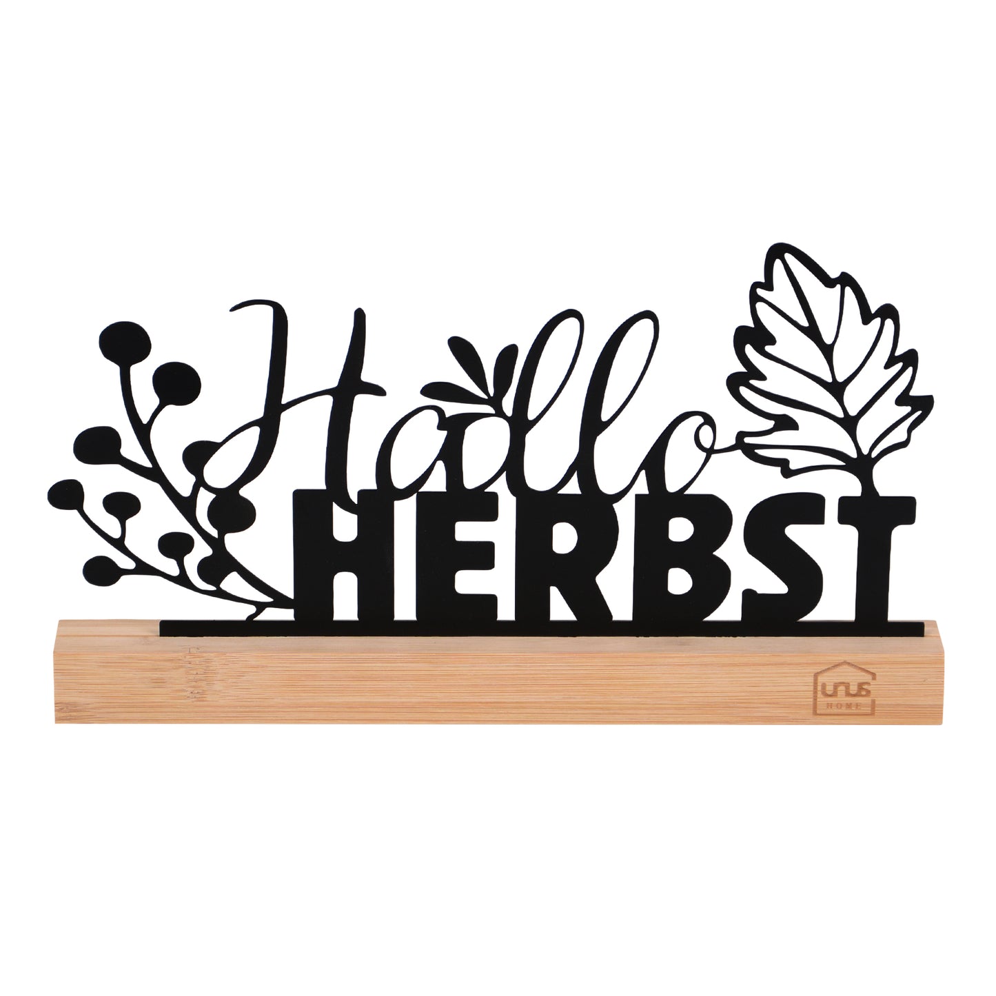 Aufsteller Metall "Hallo Herbst" in schwarz