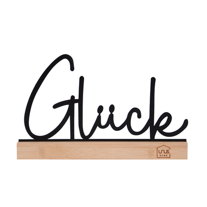 Aufsteller "Glück" in weiß oder schwarz