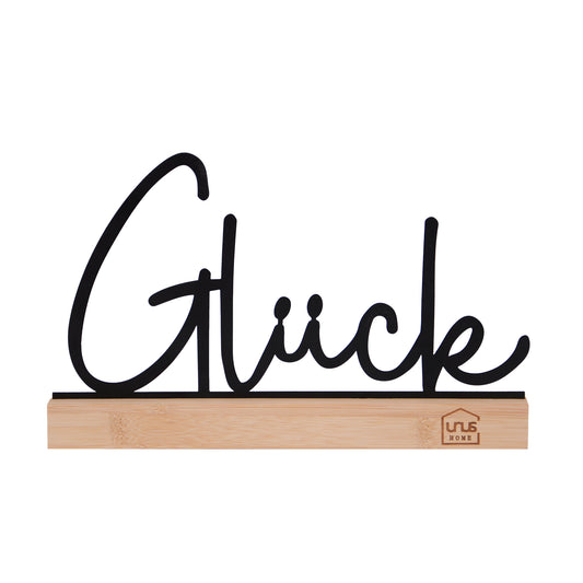 Aufsteller "Glück" in weiß oder schwarz