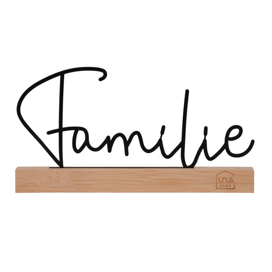 Aufsteller Schriftzug "Familie" in schwarz