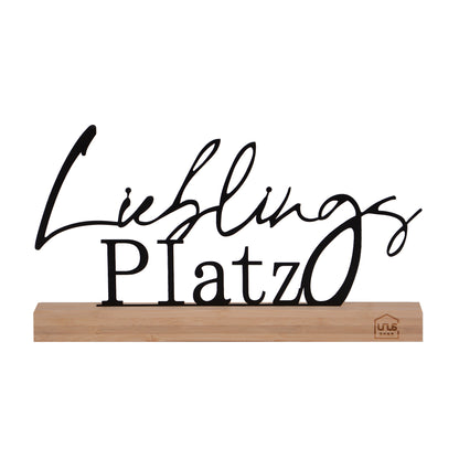 Aufsteller Schriftzug Lieblings Platz schwarz