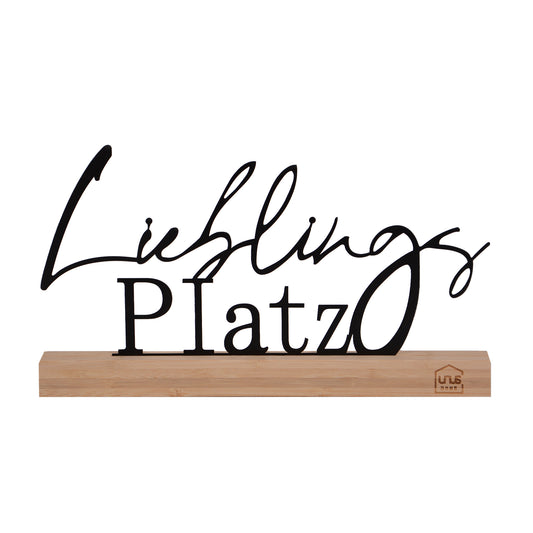 Aufsteller Schriftzug Lieblings Platz schwarz