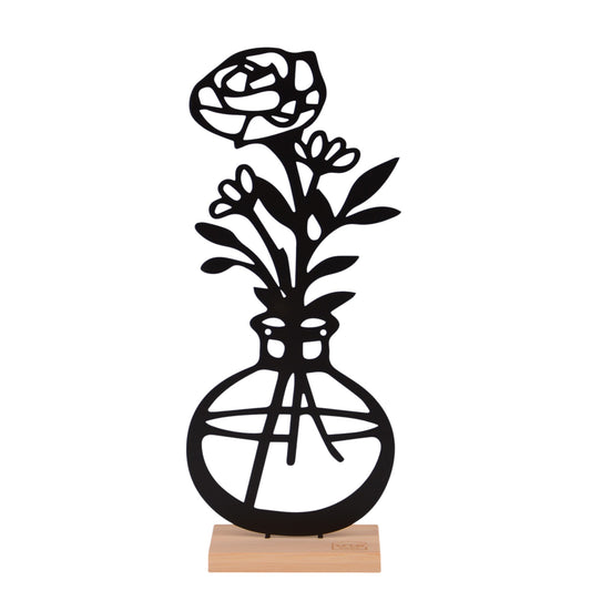 Aufsteller Vase Rose in weiß oder schwarz