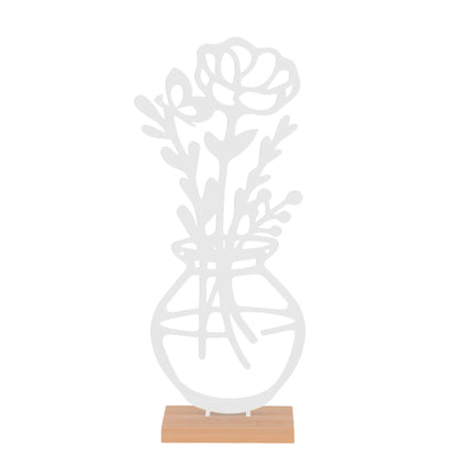 Aufsteller Vase mit Cosmea Blume in weiß oder schwarz