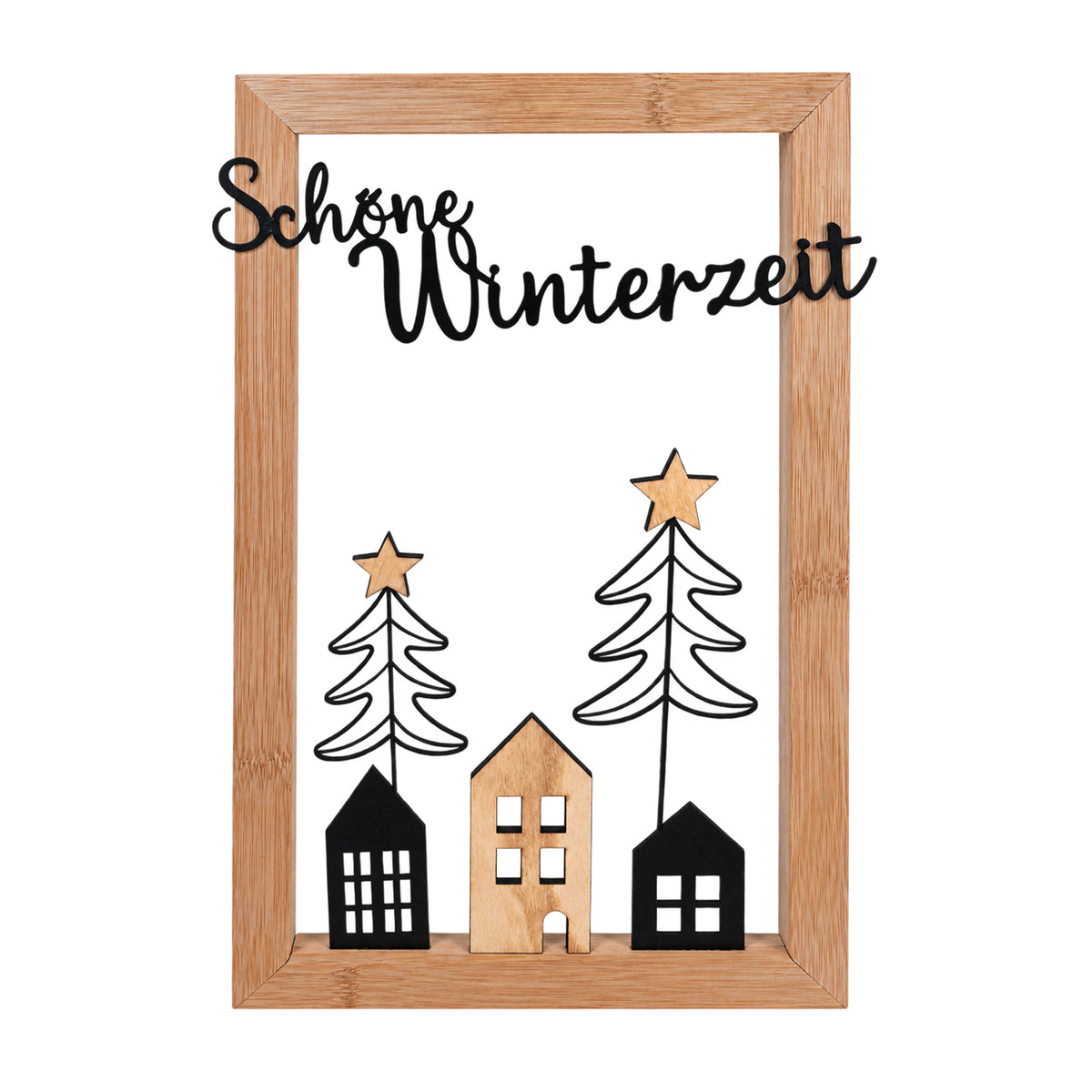 Wandbild Finja mit Bambus Rahmen " Schöne Winterzeit"
