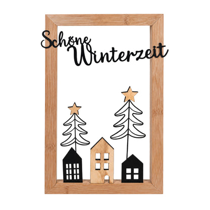 Wandbild Finja mit Bambus Rahmen " Schöne Winterzeit"